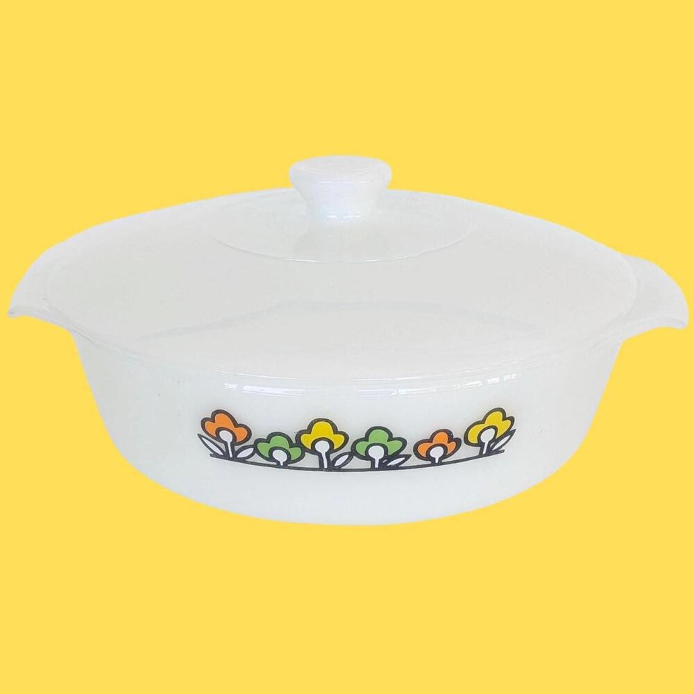 Vintage Fire King Summerfield Casserole Dish with Lid